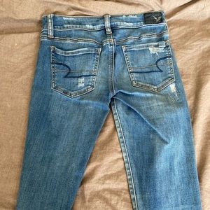 Distressed american eagle jeans